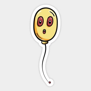 Ghost balloon cartoon face Sticker